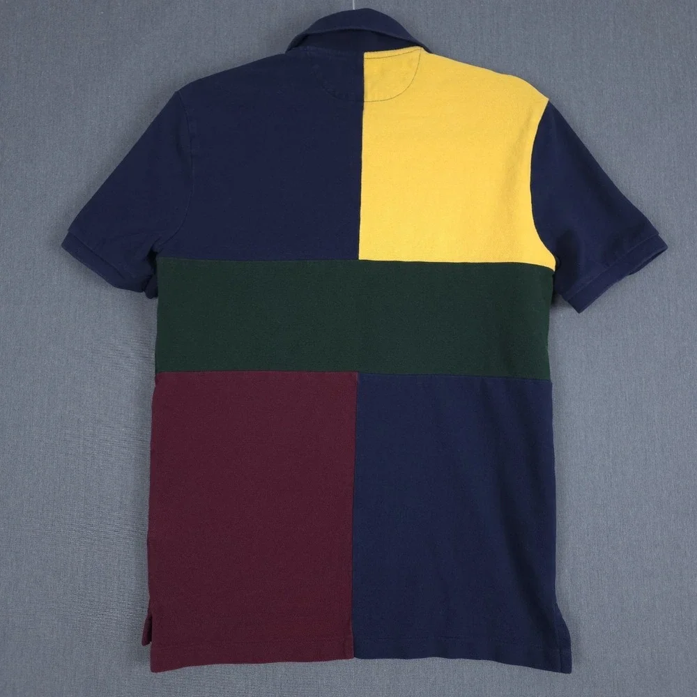 Polo Ralph Lauren‎ Polo Mens XS Colorblock Spellout Colorful Short Sleeve Shirt